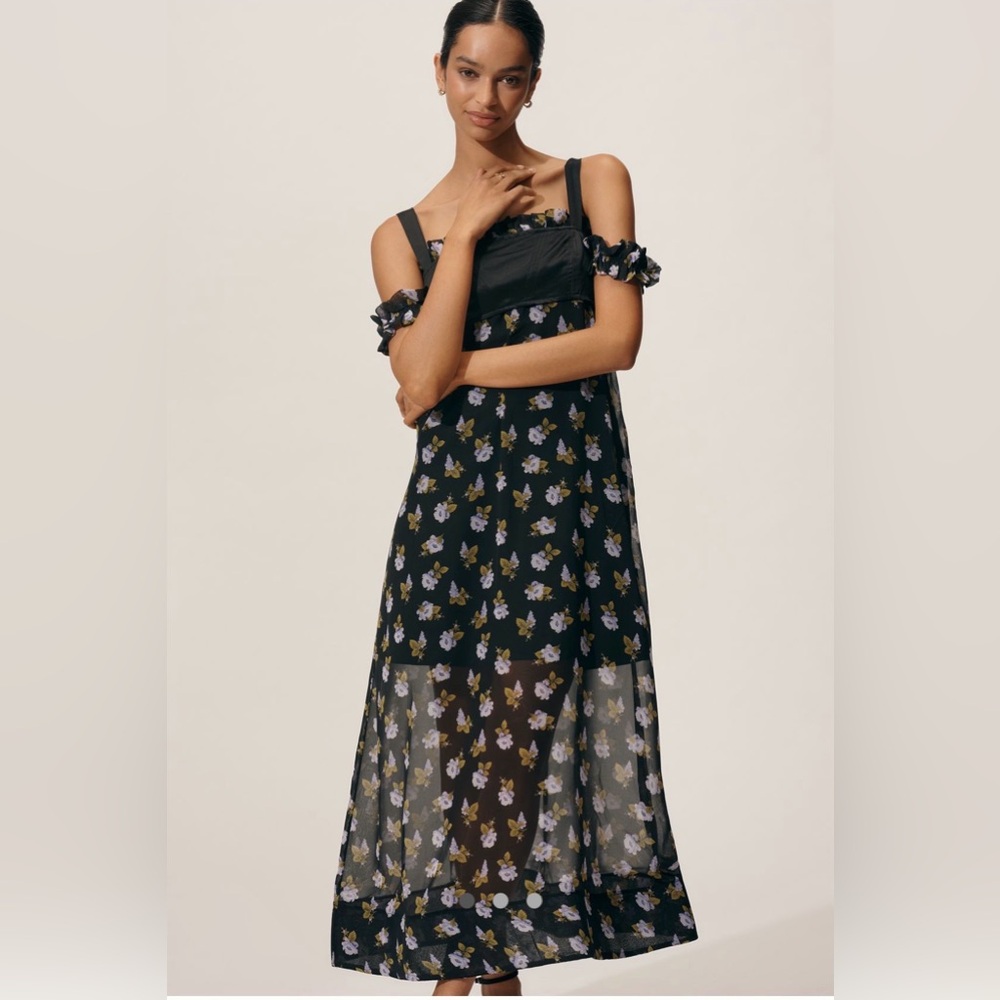 Floral Black Maxi Dress